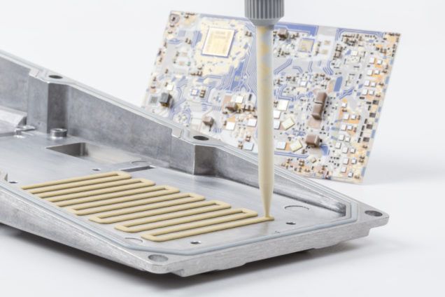 SEMICOSIL® Anwendungsmuster, Wärmeleitkleber, Wärmeleitpaste, Elektronik, Entwärmung, Silicondichtung