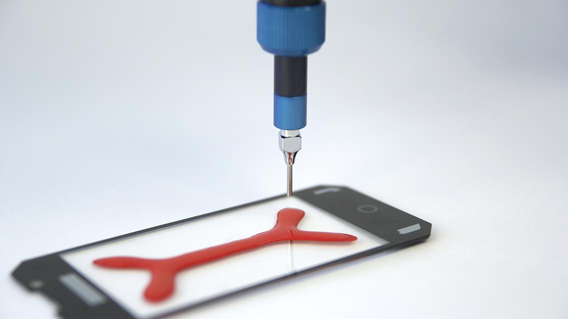 ViscoTec Optical Bonding - Klebstoff Auftragung für Display, Glas