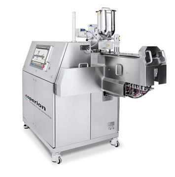The ZSK 18 MEGAlab pharmaceutical extruder from Coperion K-Tron (Switzerland) LLC. The ZSK 18 MEGAlab pharmaceutical extruder from Coperion K-Tron (Switzerland) LLC.
