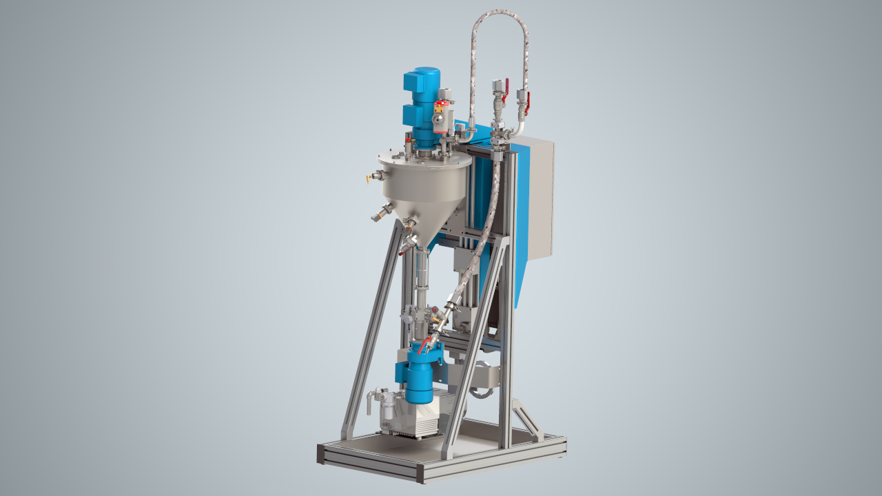 Processing system and supply system for liquid materials ViscoTreat-Inline