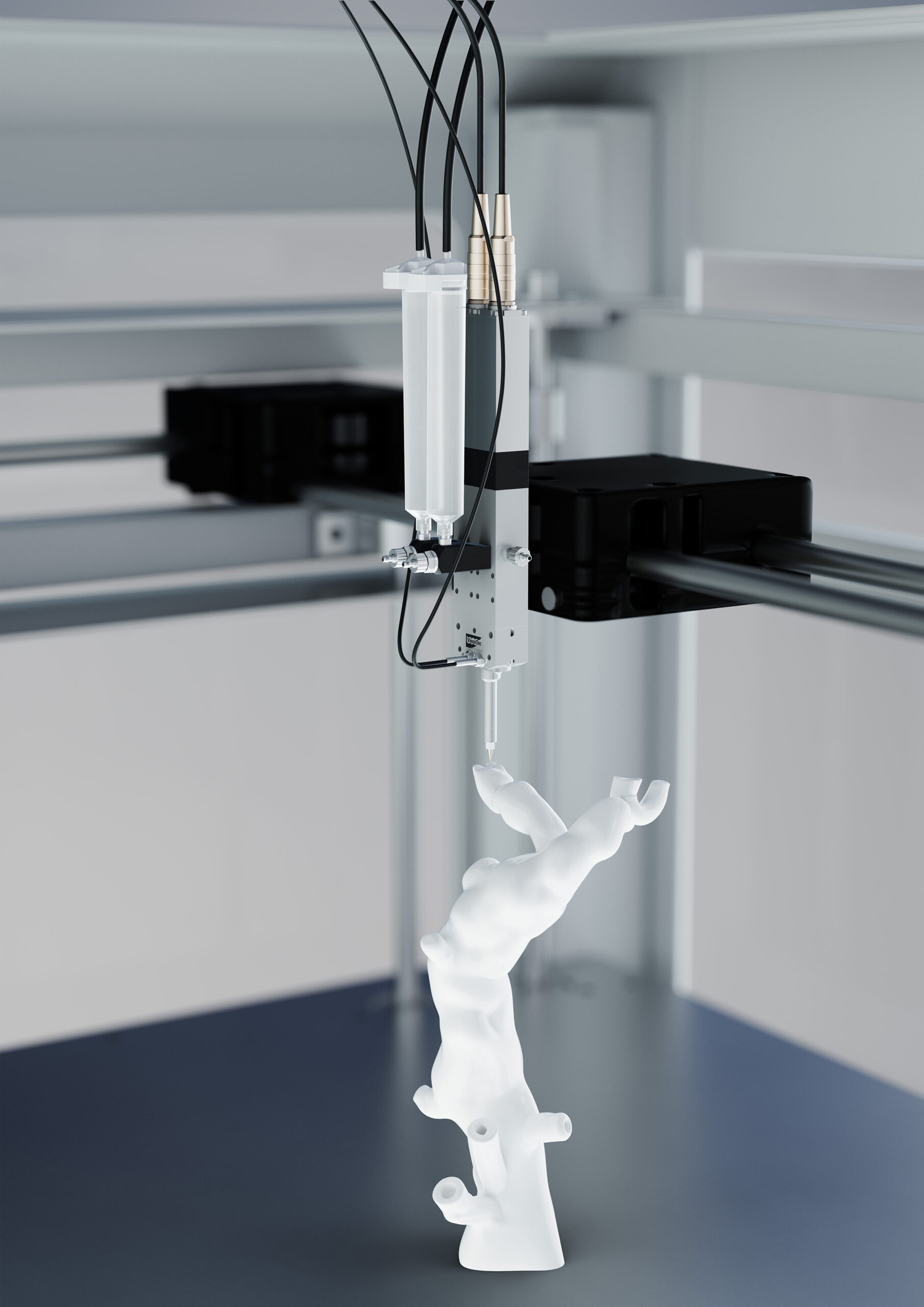 vipro-HEAD-Aorta-printing-2-component 3D Druckkopf ViscoTec vipro-HEAD medical grade. (Bildquelle: ViscoTec)
