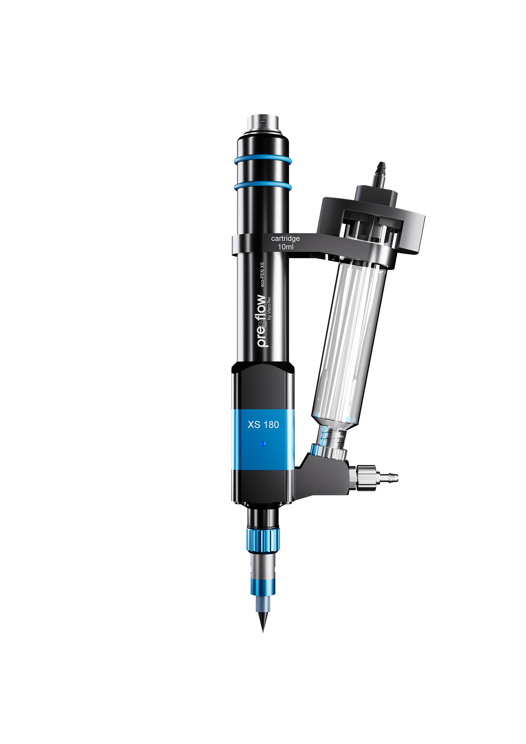 Abb. 3: Der preeflow eco-PEN XS wurde speziell für kleinste Dosiermengen entwickelt. (Bildquelle: ViscoTec)