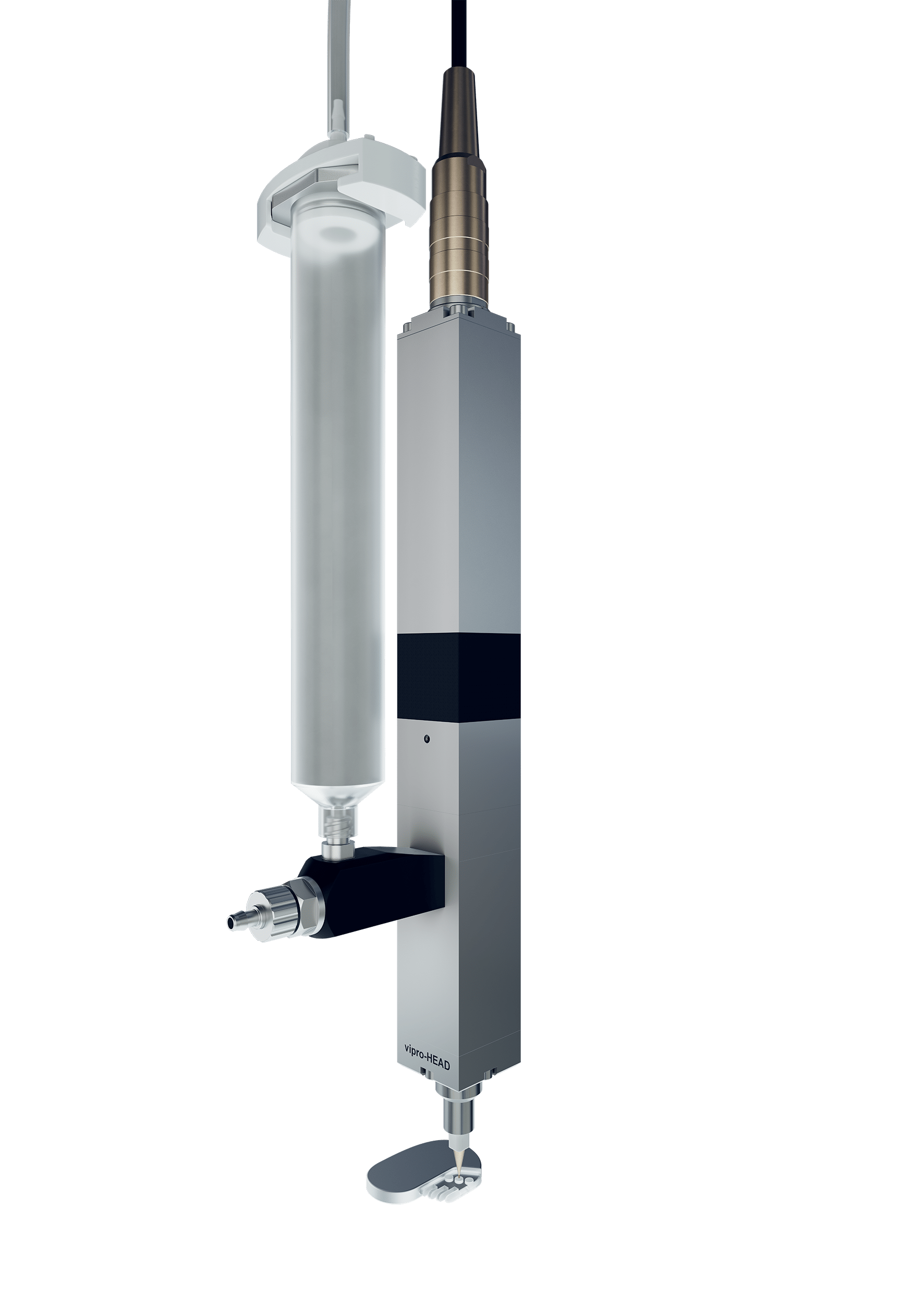 Abb. 6: 1K Druckkopf vipro-HEAD beim Kleben eines Herzschrittmachers (Bildquelle: ViscoTec)